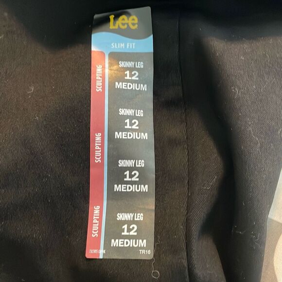 Lee Sculpting Slim Fit Skinny Leg Jean Black Wash Denim Stretch 5-Pocket 12 - Picture 10 of 12